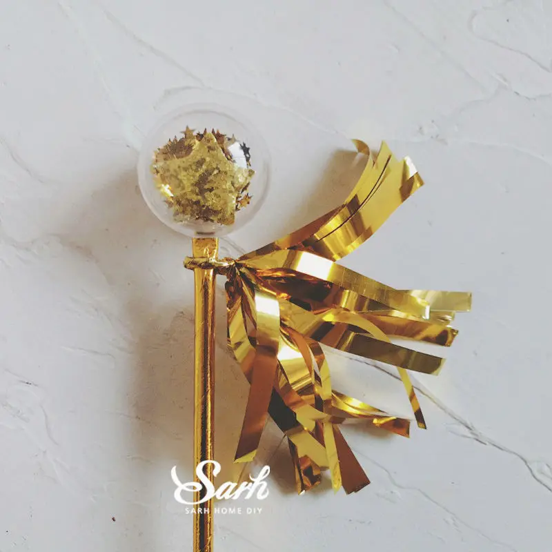 Tassel wish topper Bling King Queen Cake Topper Fairy Hand Writing Letter Decoration Happy Birthday for Valentine's Day Party Supplies Sweet Gifts - Цвет: Tassel wish topper
