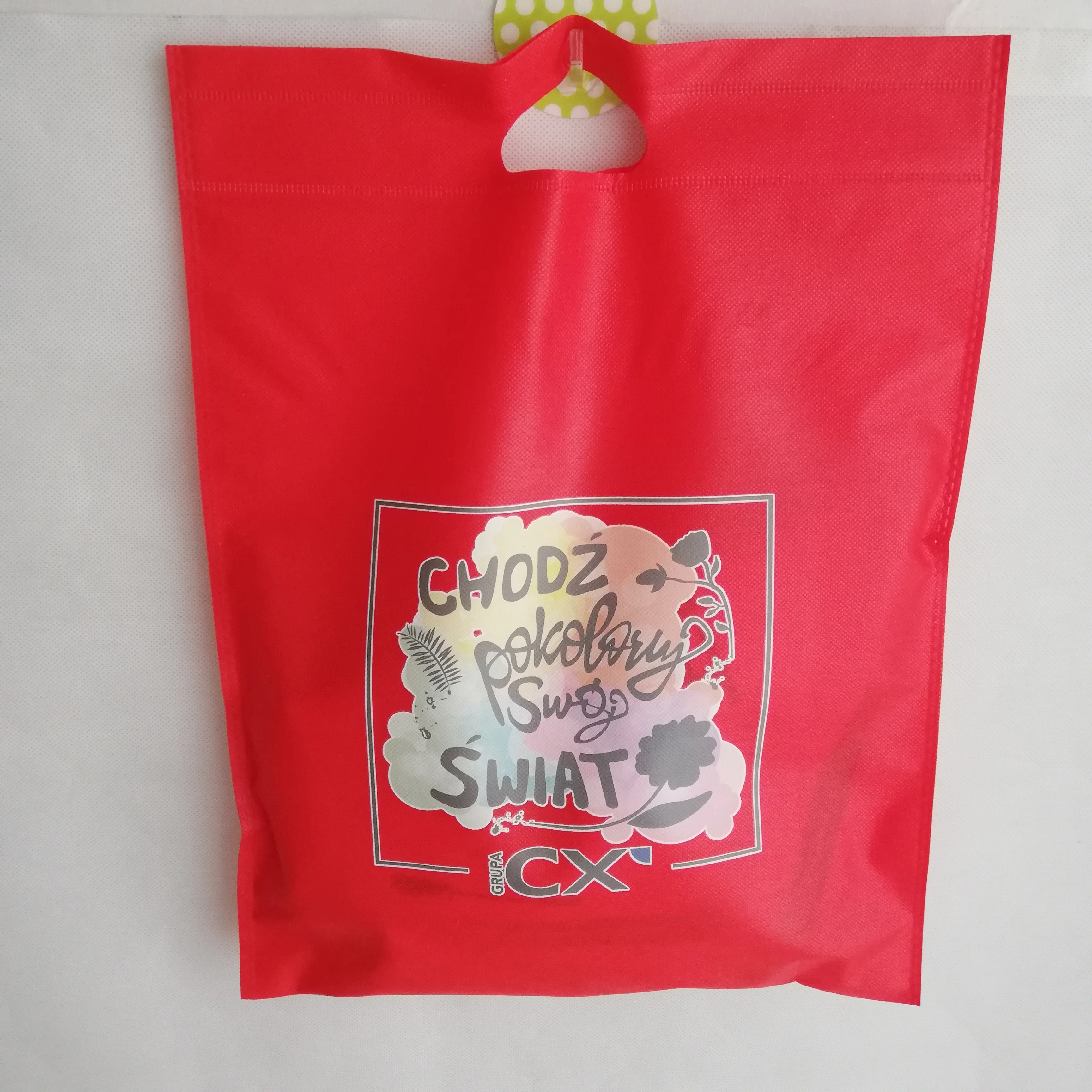 Оптовая Продажа 1000 шт./лот красные нетканые многоразовые сумки для покупок на