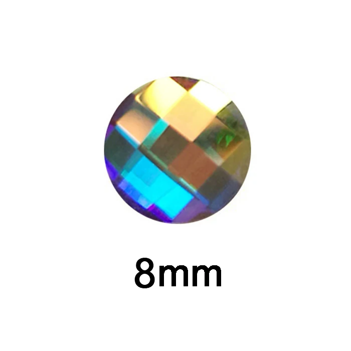 8mm round AB Лак для ногтей художественная одежда стразы 36 шт./упак. плоской формы различные формы и Размеры Стекло AB цветные камни для 3D Гелевые Ногти украшения - Цвет: 8mm round AB