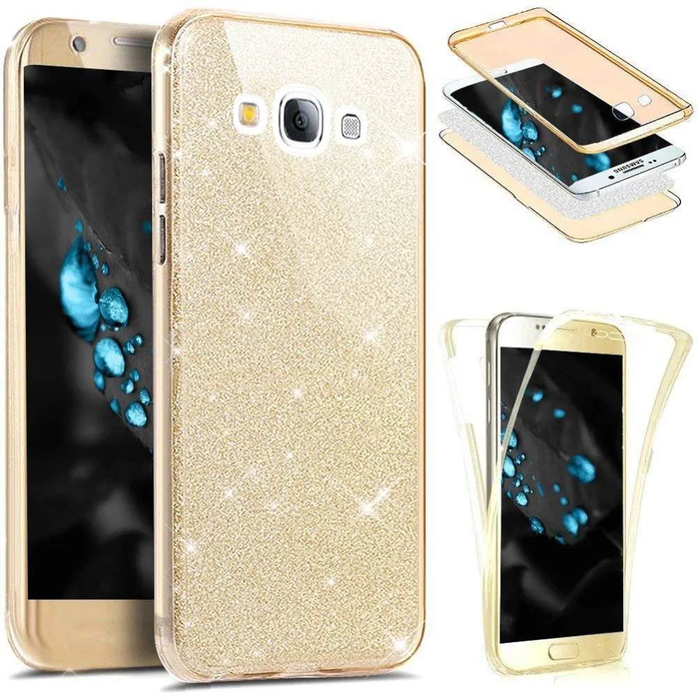 360 полная защита Блестящий силиконовый чехол для Coque samsung Galaxy A3 A5 A7 A6 A8 плюс S6 S7 S8 S9 Note 9 8 S10 Funda