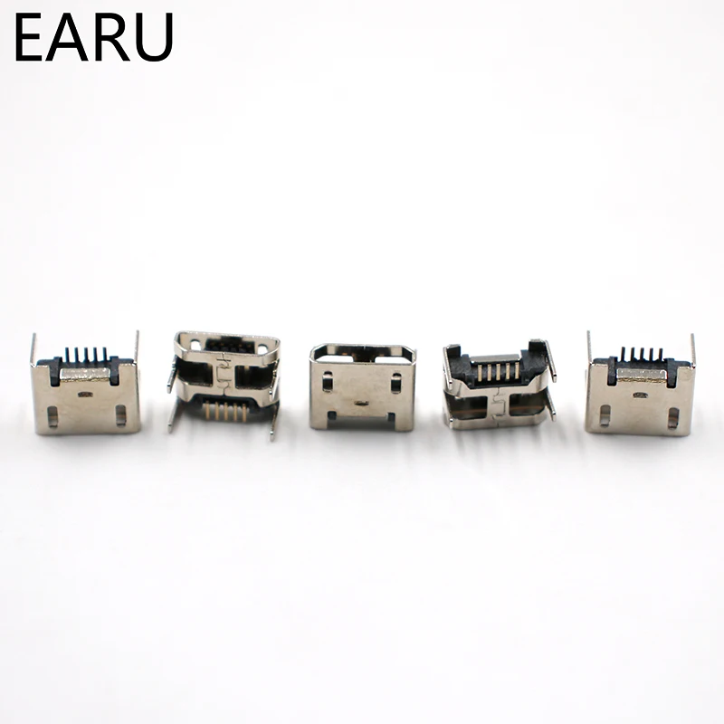 10pcs Micro USB connector 5pin seat Jack Micro usb Four legs 5P Inserting plate seat Mini usb connector Free shipping images - 6
