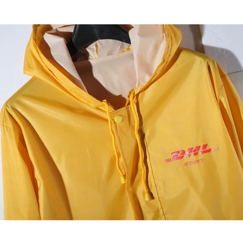 Водонепроницаемая ветровка синяя желтая Vetements куртка большого размера дождевик