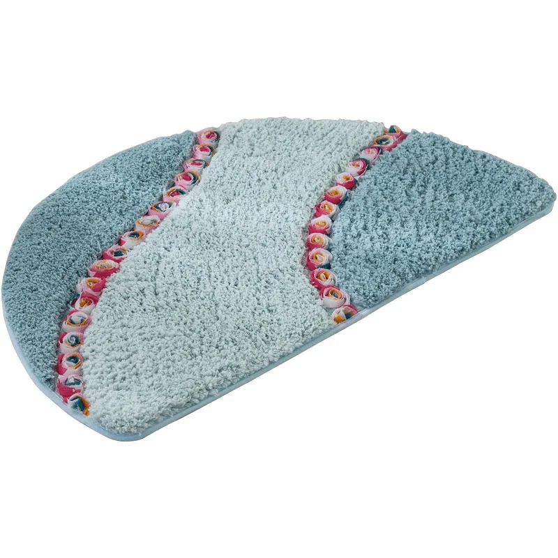 

Non-slip Bathroom Carpet Comfortable Bath Mat Pad Semicircular Pastoral Style Living Room Doormat Kitchen Rug 5 Colors Floor Mat