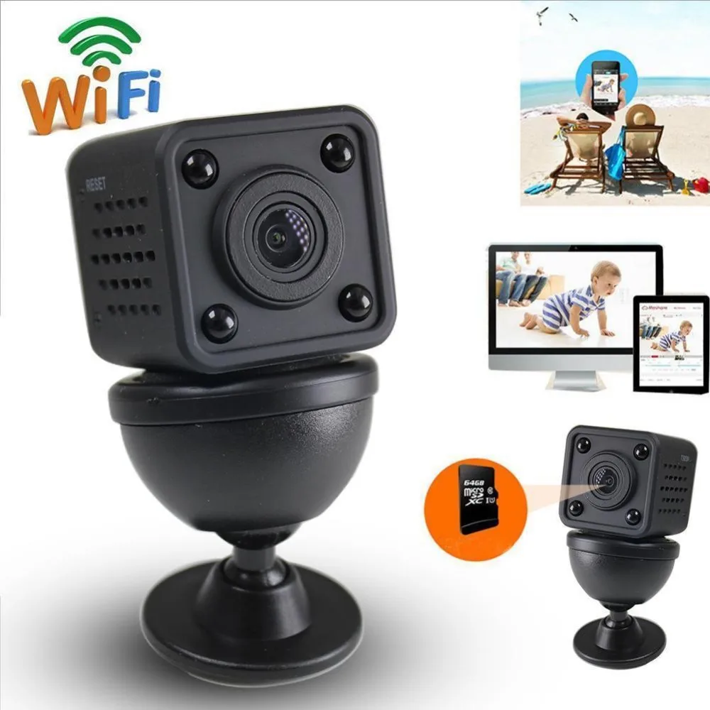 Wi Fi ip мини камера беспроводная 1080 P HD инфракрасная микро ИК ночного видения для