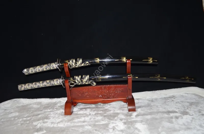 Японские катана + Wakizashi ручная работа стальные лезвия в сложенном виде настоящий