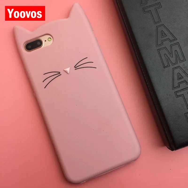 Yoovos 2018 новый мультфильм Кот лицо чехол для телефона IPhone 7 8 6 чехлы 6plus Plus плюс X