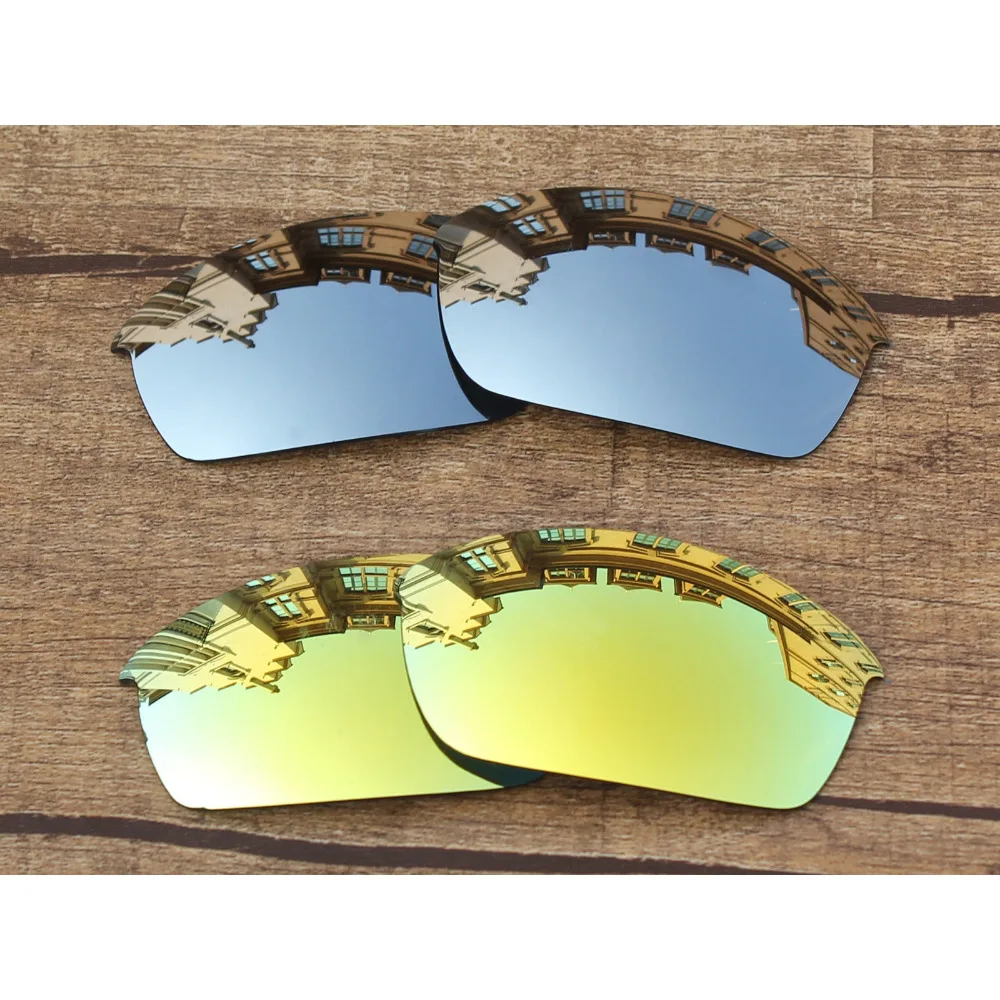 

Vonxyz 2 Pairs Chrome Mirror & 24K Mirror Polarized Replacement Lenses for-Oakley Flak Jacket Frame
