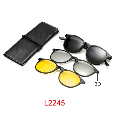 L2245 Ralferty, многофункциональные магнитные поляризованные солнцезащитные очки на застежке, мужские и женские, ультра-светильник TR90, 3D, желтые очки ночного видения - Цвет линз: L2245