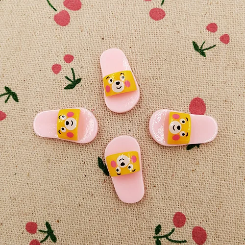 50 штук Kawaii обувь с мишками плоские пластмассовые Кабошон DIY ремесло для ювелирных изделий Аксессуары для ручной работы украшение корпуса телефона 13*24 мм - Цвет: as picture show