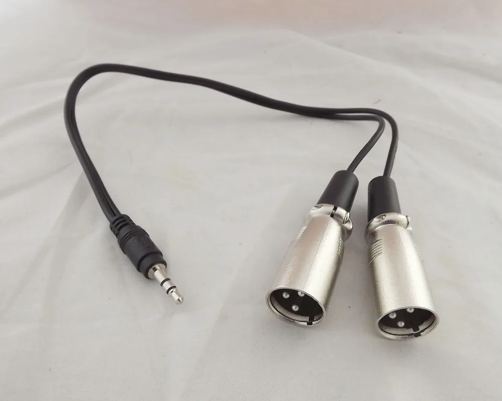 1 шт. 3 5 мм 1/8 &quotПапа стерео TRS аудио к двойному Pin XLR папа микро кабель 1ft |