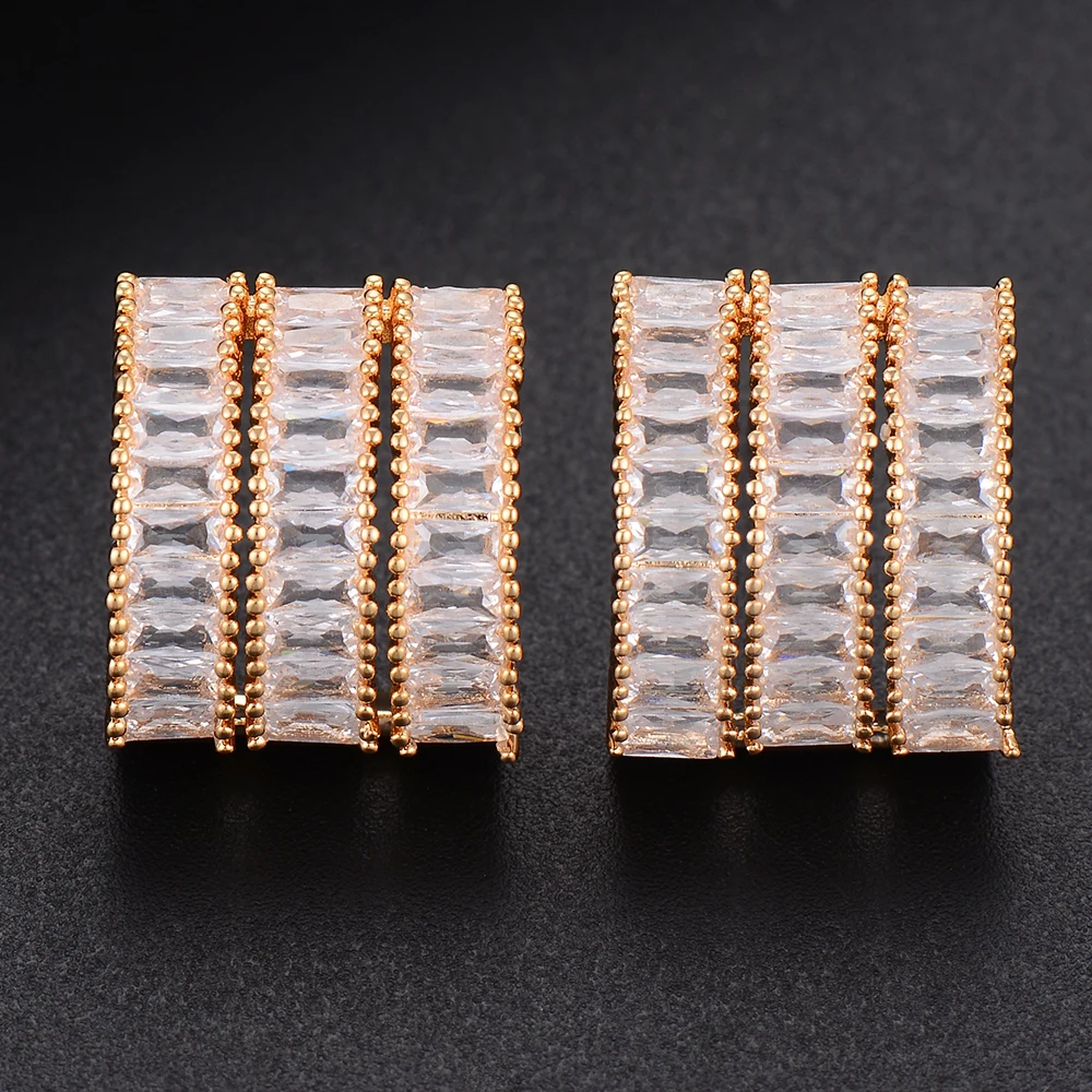 

SisCathy Brand Luxury Full Cubic Zirconia Stud Earrings Elegant Women Earrings Women Girls Jewelry Gifts