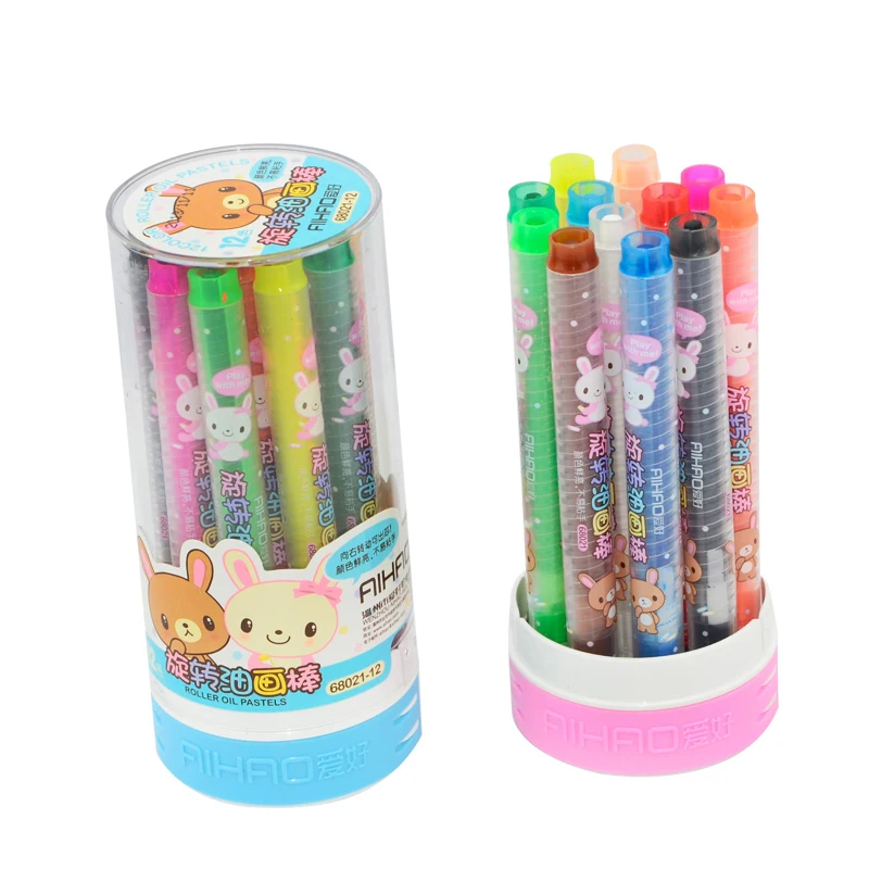 12 цветов вращающаяся масляная Пастельная картина в мультяшном стиле Восковая