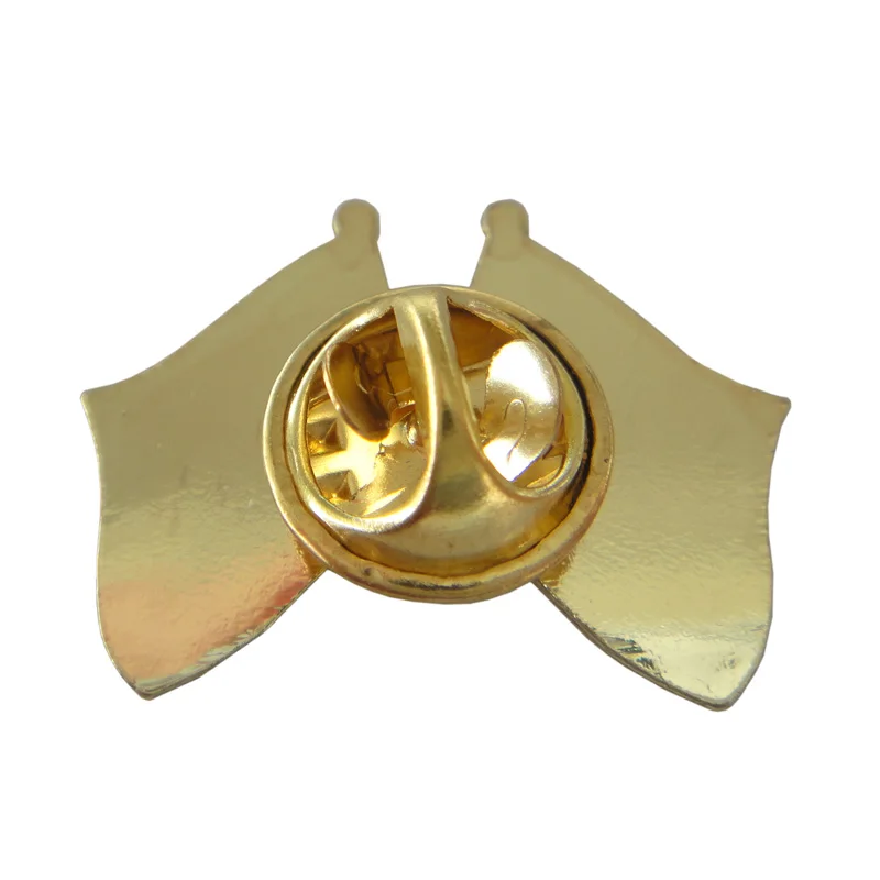 Канада и Тунис крест флаг значок на лацкан + Железная латунь Краски эпоксидная