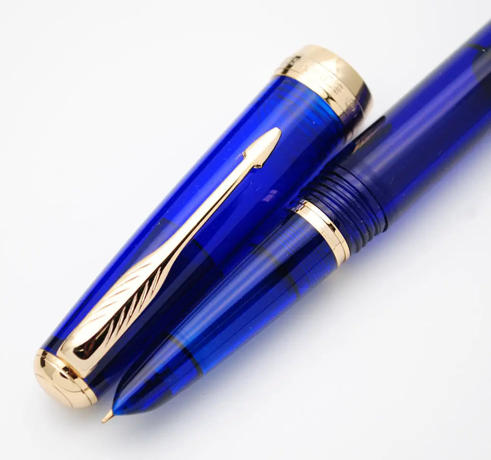 Transparent Blue G КРЫЛО Sung снасти 618 Toso перьевая ручка с поршневым прозрачный F чернильная ручка NIB - Цвет: Transparent Blue G
