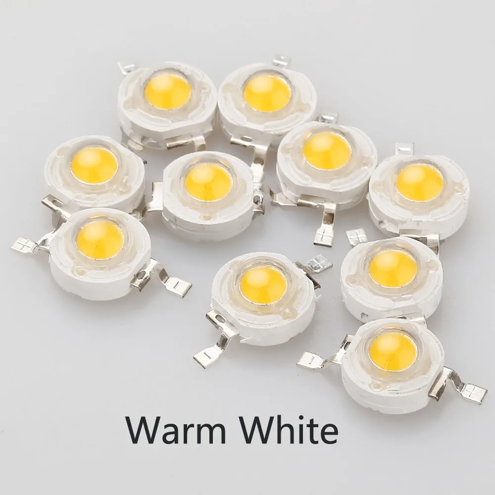 Warm White GLSZ 10 шт. высокомощный светодиодный чип CREE 1 Вт Светодиодный светильник светодиод теплый белый RGB SMD DIY COB светильник лампа бусины для DIY - Испускаемый цвет: Warm White