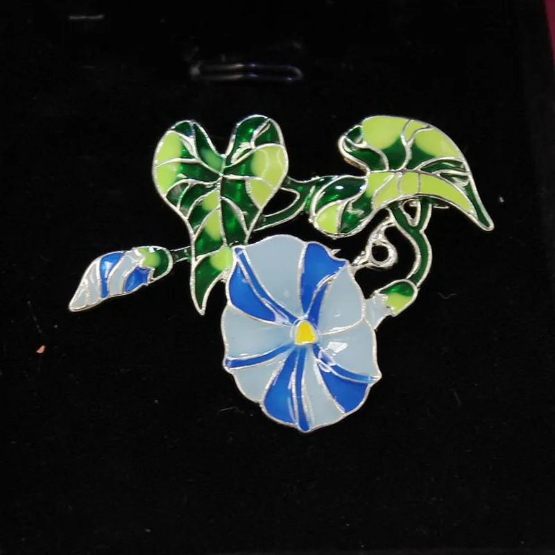 F.J4Z HOT Elegant Enamel Flower Costume Brooches Pins Fashion Excellent Quality Nice Color Morning Plant Alloy Gift | Украшения и