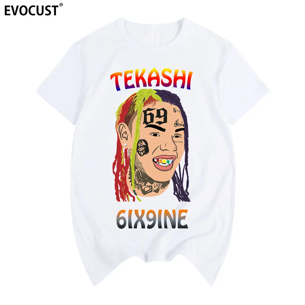 

Tekashi 6ix9ine, Винтажная футболка в стиле хип-хоп, Хлопковая мужская футболка, новая футболка, женская модная футболка унисекс