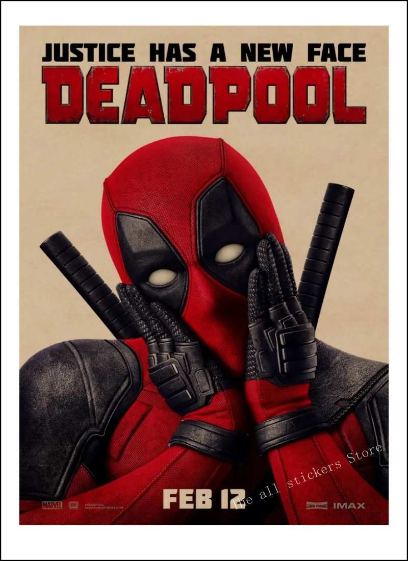 ВИНТАЖНЫЙ ПЛАКАТ marvel deadpool плакат настенные наклейки для детских комнат. Deadpool Marvel супергерой Ретро плакаты. Наклейки на стены. /807 - Цвет: 27