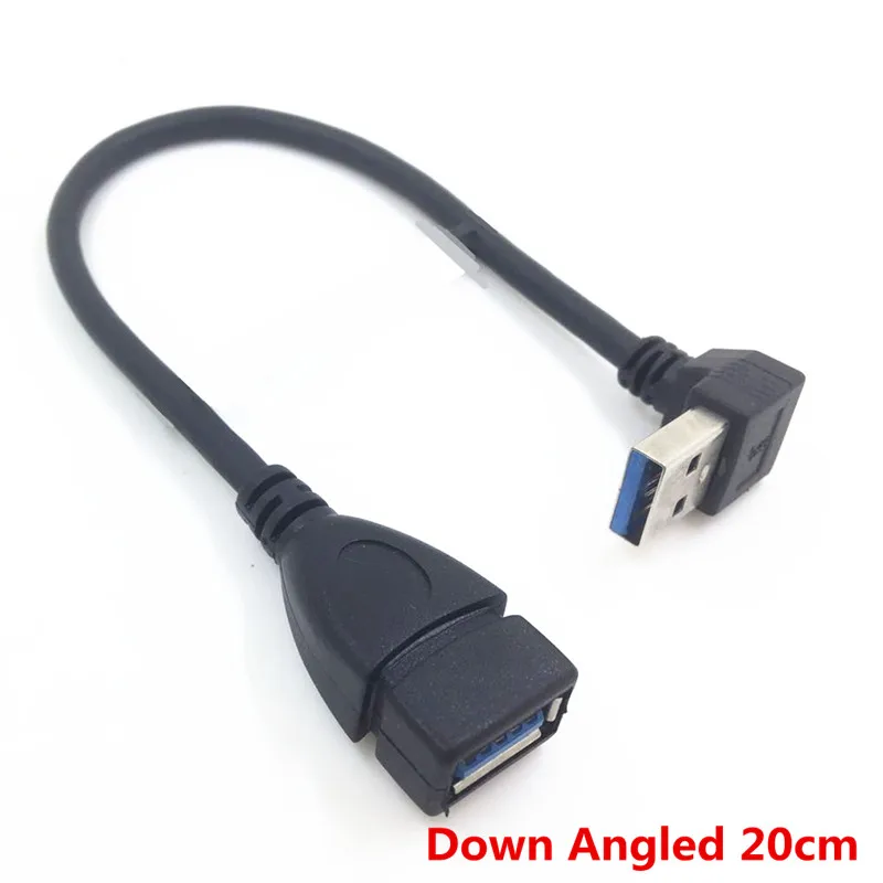 Черный USB 3 0 правый угол левый вверх вниз 90 градусов удлинитель адаптер Папа мама
