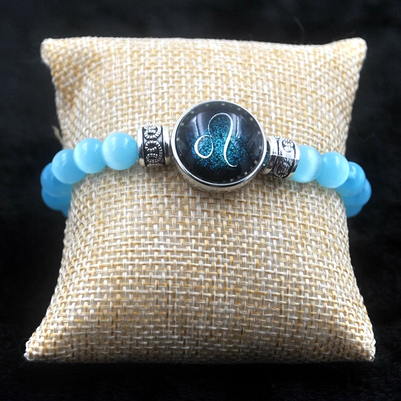 8 мм светильник синий кошачий глаз опал браслеты для женщин и мужчин украшения 12