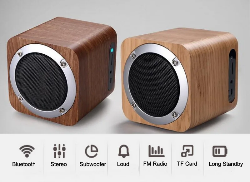 Мини Bluetooth динамик деревянный звуковой ящик беспроводной портативный динамик s TF карта MP3 плеер Детский Рождественский подарок стерео наружный бумбокс