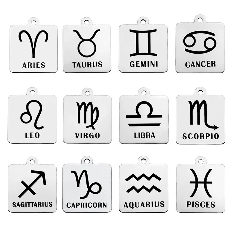 Подвеска из нержавеющей стали в виде знака зодиака толщина 1 мм шт.|Шармы| |