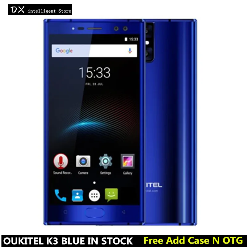 InStock Oukitel K3 5.5&quot FHD 6000mAh SmartPhone MTK6750T Octa Core 4GB RAM 64GB ROM Android 7.0 16MP 4 Cams Fingerprint CellPhone|6000mah