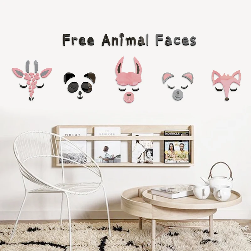 Животный Макияж для лица 3D акриловая стена мультфильм детская комната