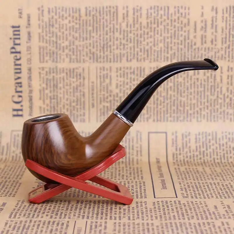 Classic Pipe Smoking Set of Solid Wood Smoke Tube Filter Wooden Cigarette accessories |