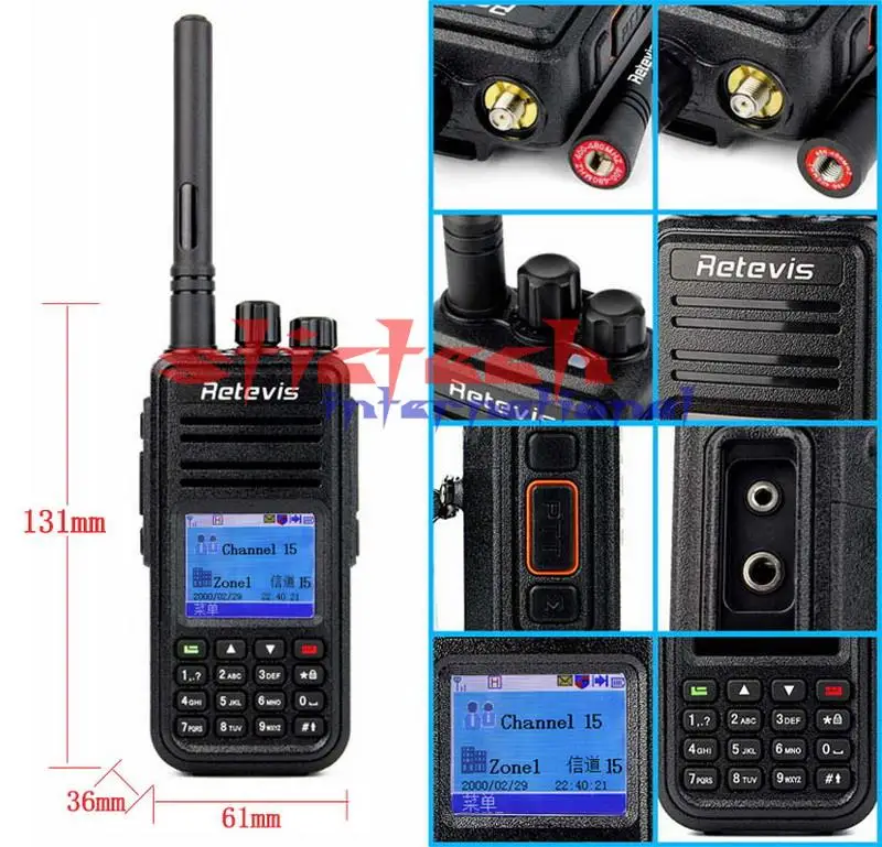 Через dhl/ems, 20 штук DMR радио RT3 цифровая рация UHF 2 Way Любительское радио Hf трансивер 2 антенны A9110A