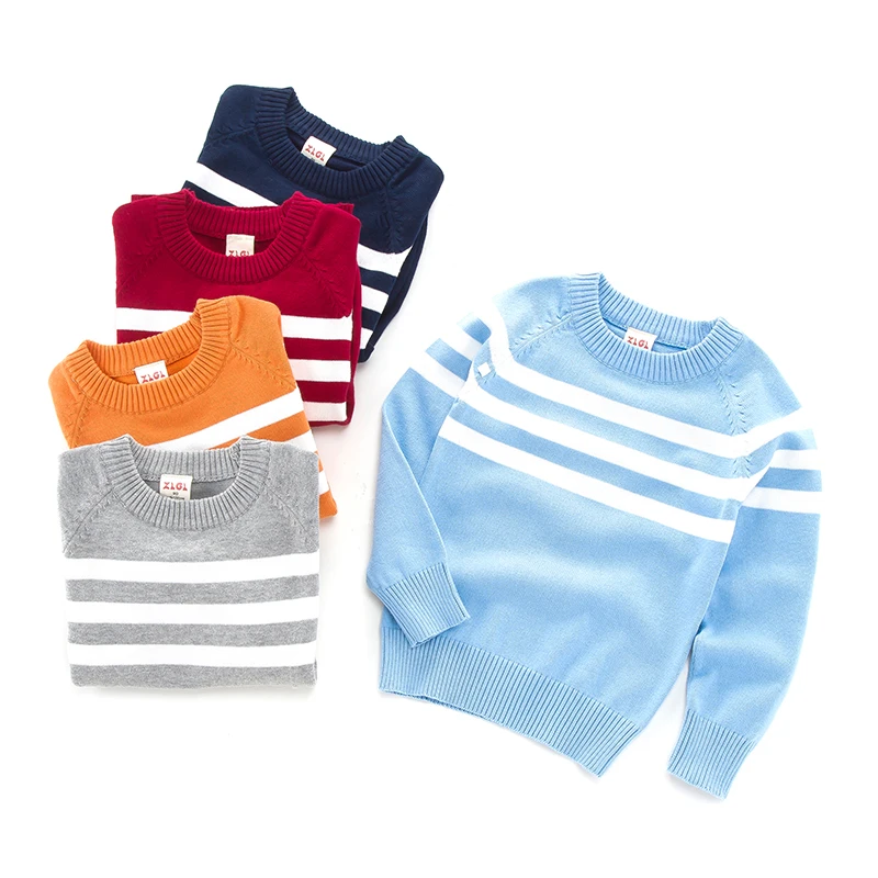 Свитер для мальчиков в полоску тонкий хлопковый весенний сезон 2017 детская одежда