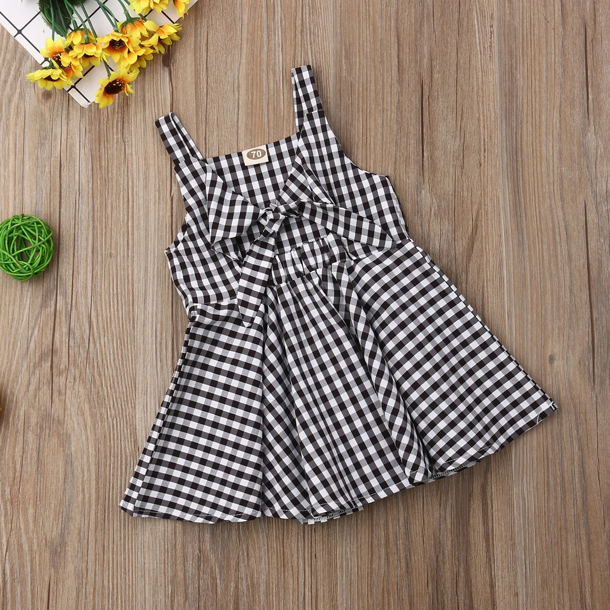 0-5Years 2019 New Girls Kids Summer Baby Sweet Princess Plaid Sleeveless Bowknot Wedding Party Beach Dress | Детская одежда и