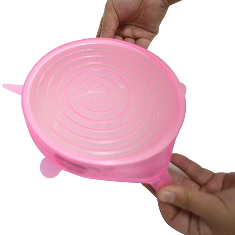 6pcs/Lot Reusable Silicone Stretch Lids Food Fresh Cover Suction Lid-Bowl Pan Mug Fruit Keeping Lid Kitchen Tools | Дом и сад
