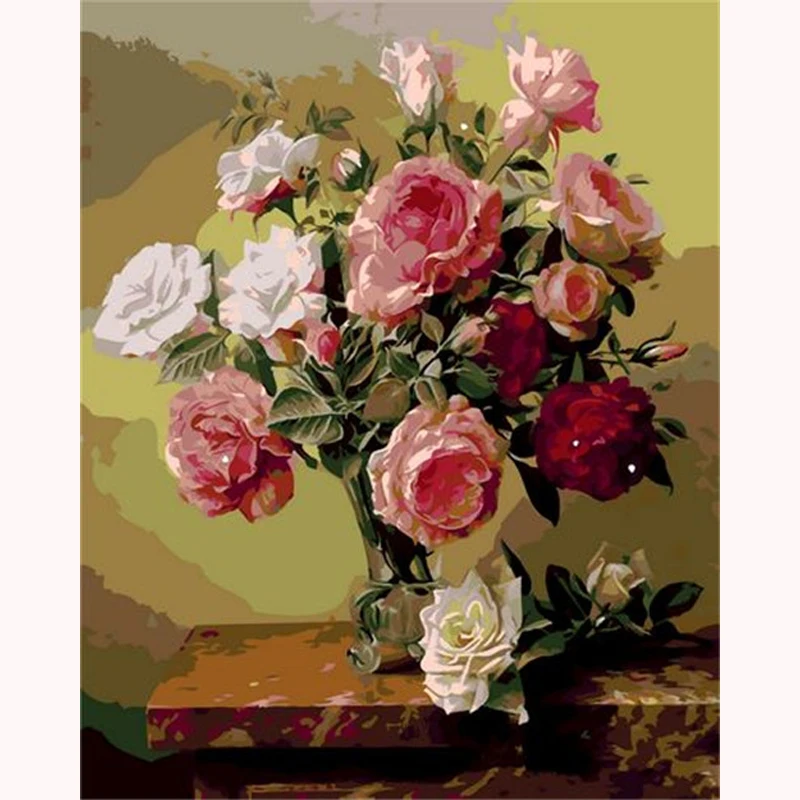

YIKEE Diamond Embroidery Full Package Flowers Hot Sale Diamond Art Mosaic Crystal Handicraft Wall h1313