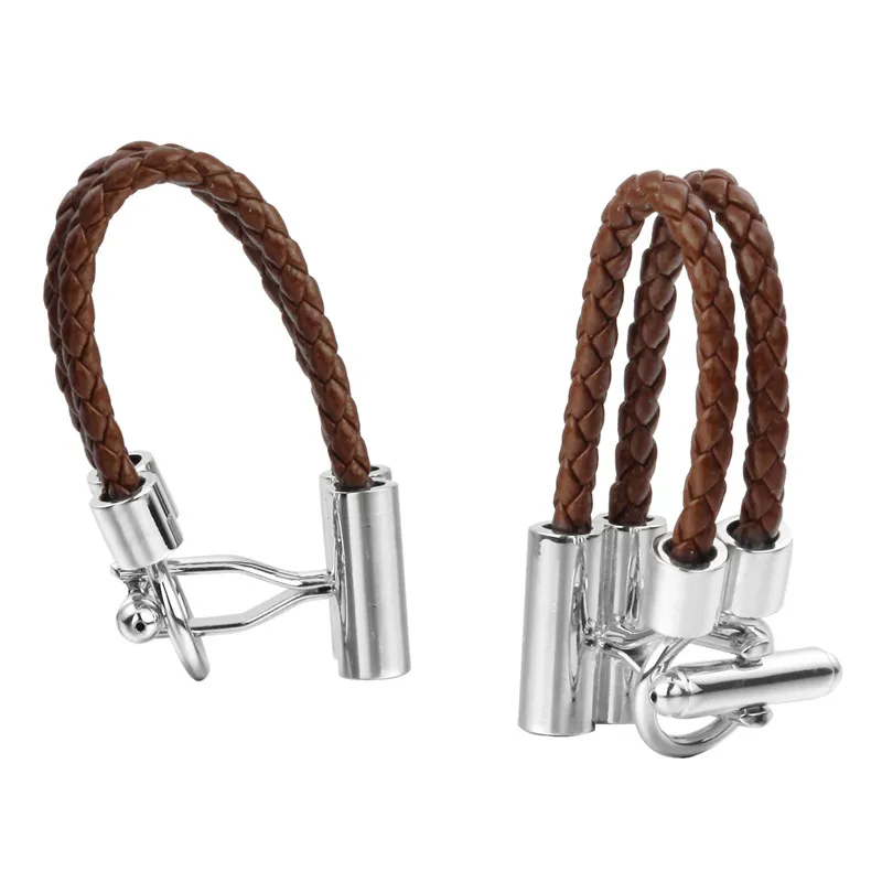 

Hot Sale Fashion brown PU Leather Rope Cufflink Men Cuff Link French Shirt Cufflinks Cuff Button Wedding Party Gifts
