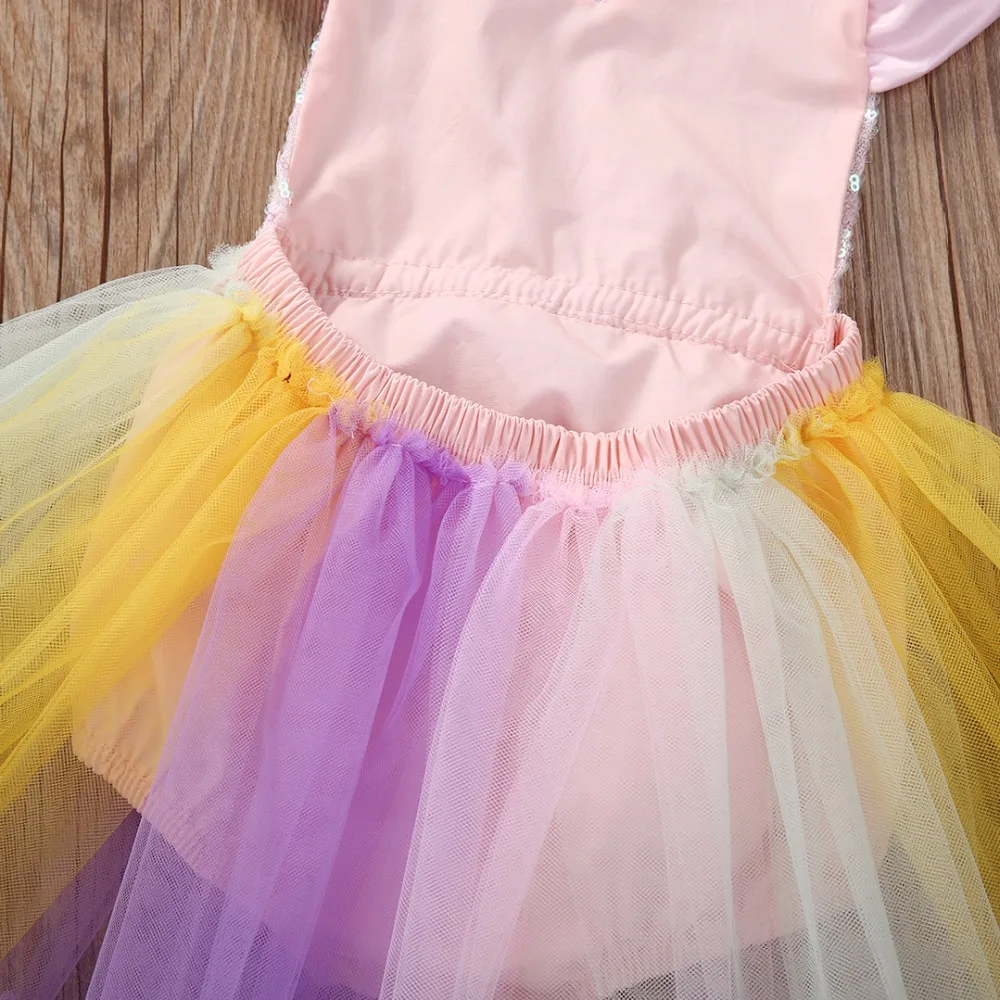 Платье принцессы всех цветов радуги летнее тюлевое платье-пачка с пайетками