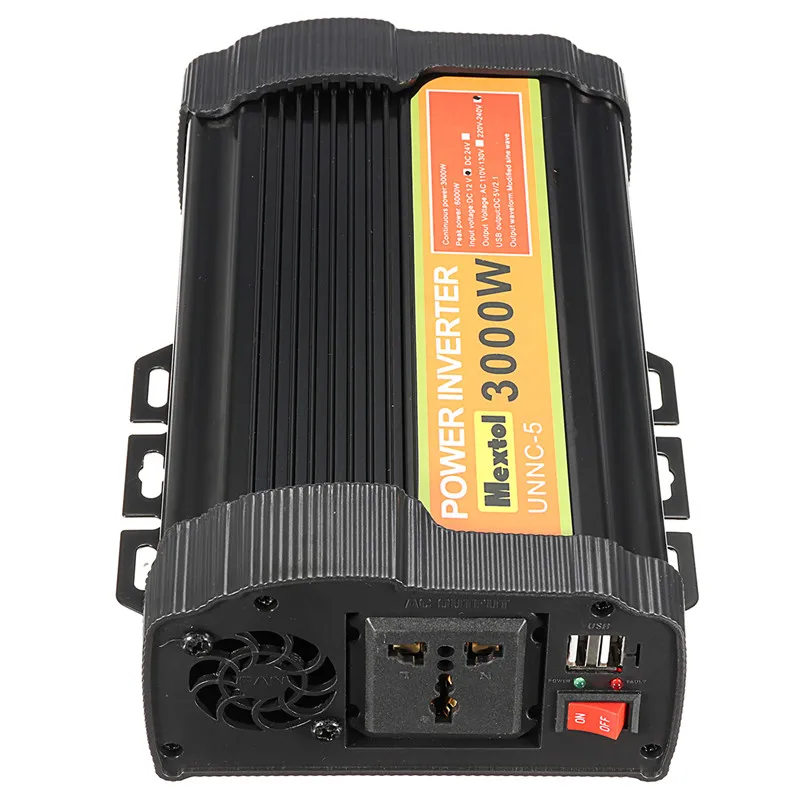 3000W Мощность инвертор 12 V дo AC 220 вольт ЖК-дисплей цифровой Max 6000 Вт модифицированный синусоидный инвентор с Автомобильное зарядное устройство преобразователь с 2 портами(стандарт