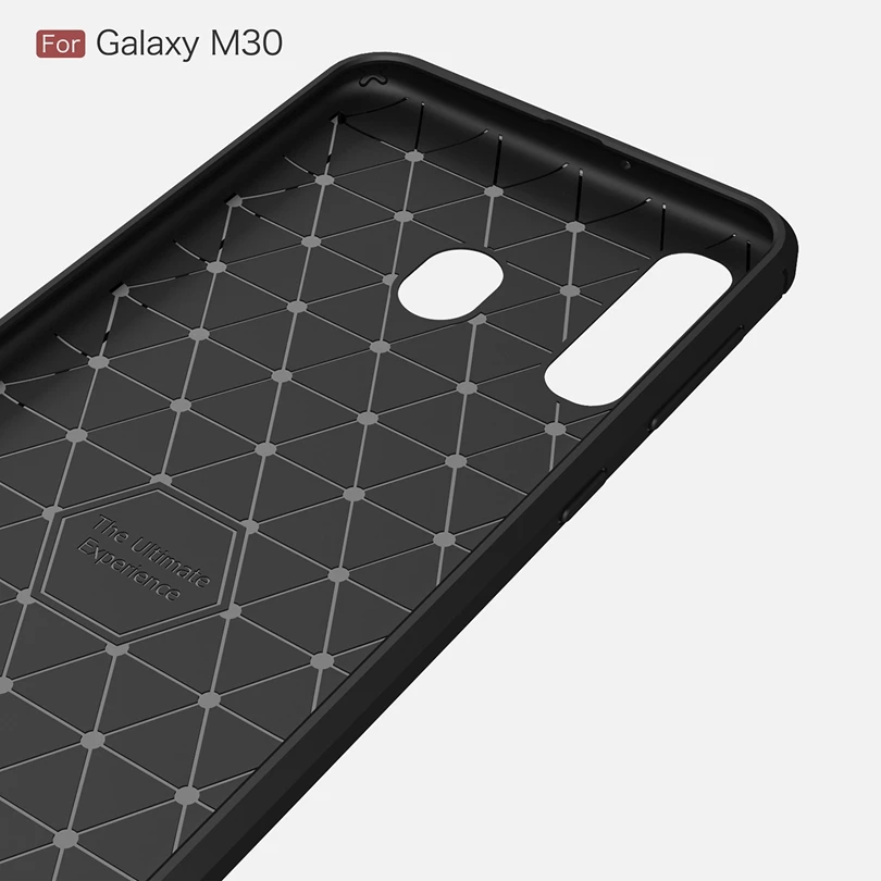 Для Samsung Galaxy M30 чехол из углеродного волокна противоударный мягкий ТПУ прочный