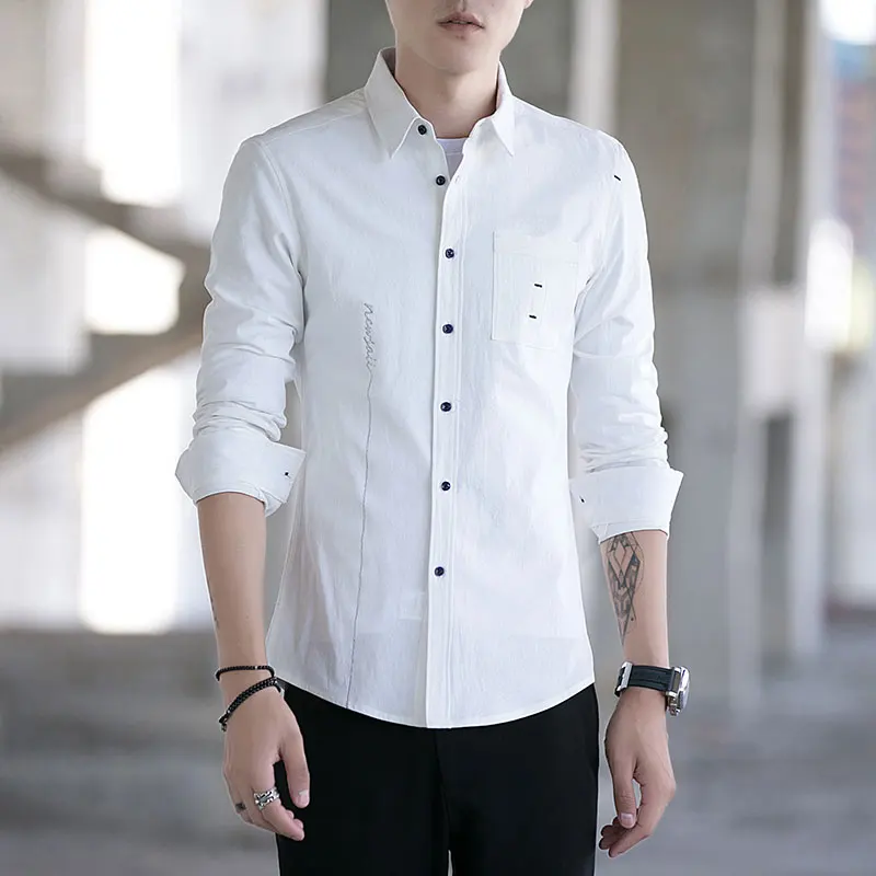 2018 New Arrival Brand Shirts Men Autumn Business Shirt Men's Short Sleeves Social Turn-down Collar Tuxedo Slim fit M-5XL | Мужская