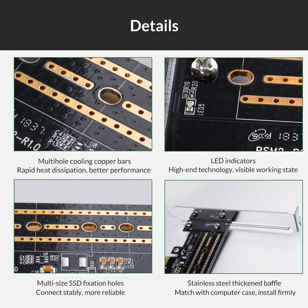 Интерфейсная карта ORICO PCI-E PCI Express 3 0 Gen3 X4 в M.2 M KEY SSD M2 Key для 0x4 2230 2242 2260 2280 | Компьютеры