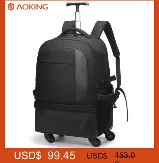 Aoking, рюкзак на колесиках для путешествий, багаж, большая вместительность, мужские сумки на колесиках, водонепроницаемый Багаж, сумки на колесиках