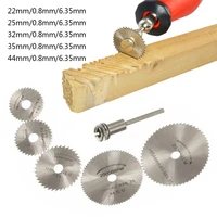 6pcsset hss mini circular saw blade woodworking cutting discs drill for rotary tools metal cutter power tool mandrel set
