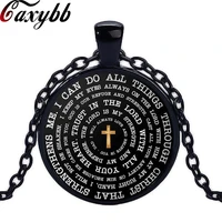 caxybb new boys christian necklace religious inspirational father son glass pendant