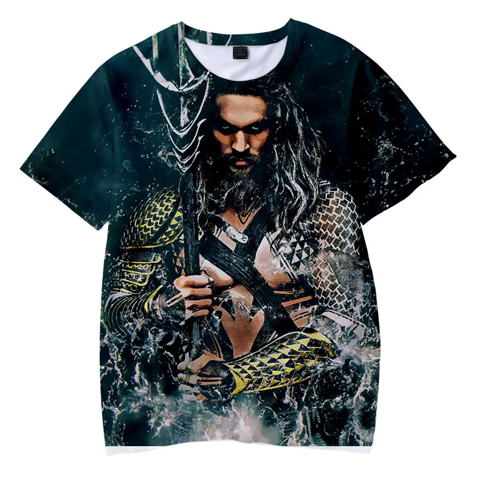 Детские футболки с 3D принтом Aquaman летние модные коротким рукавом 2018 лидер продаж