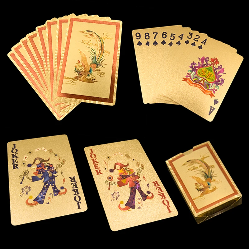 Лидер продаж 2017 золотые игральные карты богатых мужчин покер из золотой фольги 55