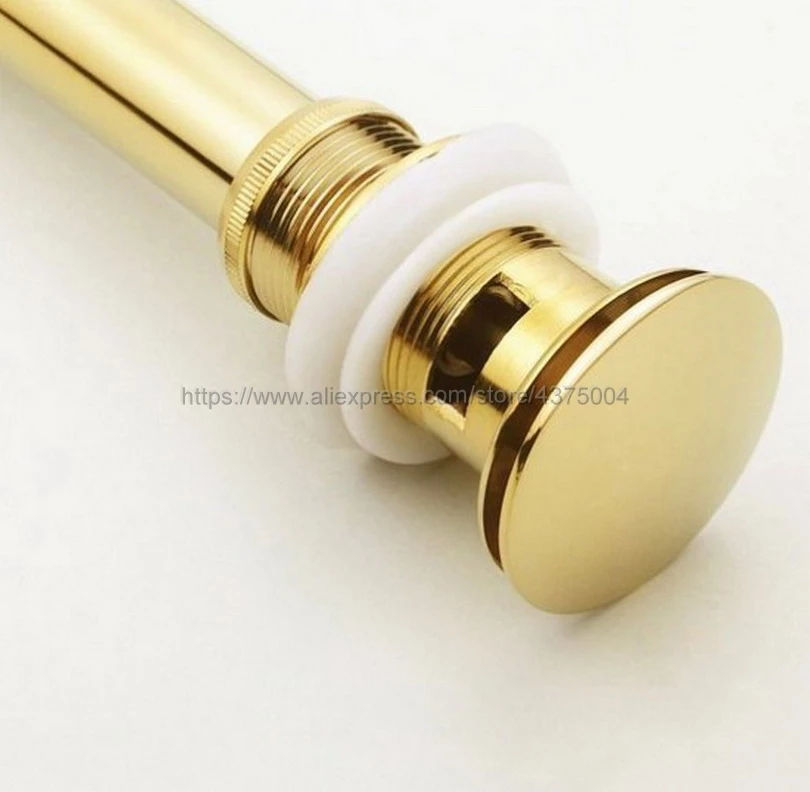 Gold Brass Bathroom basin Pop Up Drain Bath Strainer With Overflow Products/Accessories Nsd023 | Обустройство дома