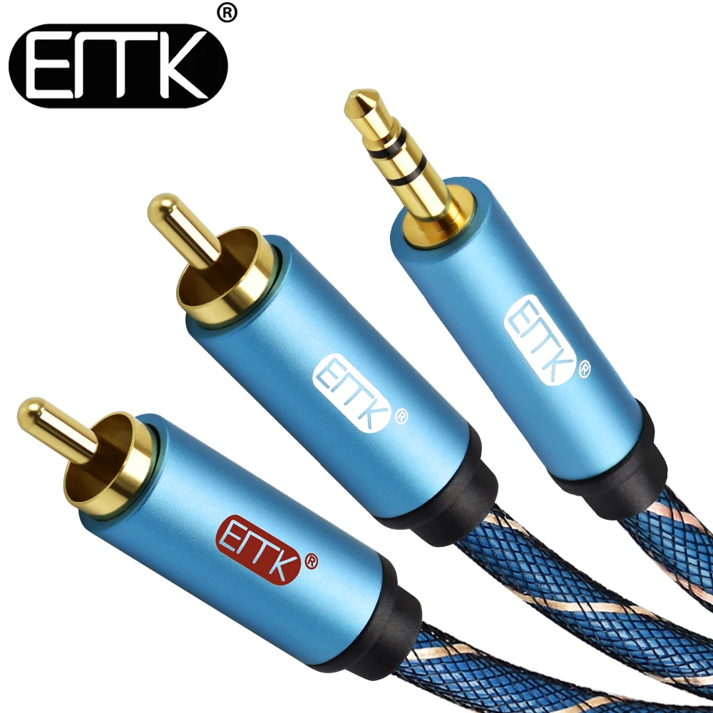 Кабель EMK 2 RCA на 3 5 мм внешний кабель jack аудиоразъем 1 м для театра телефона