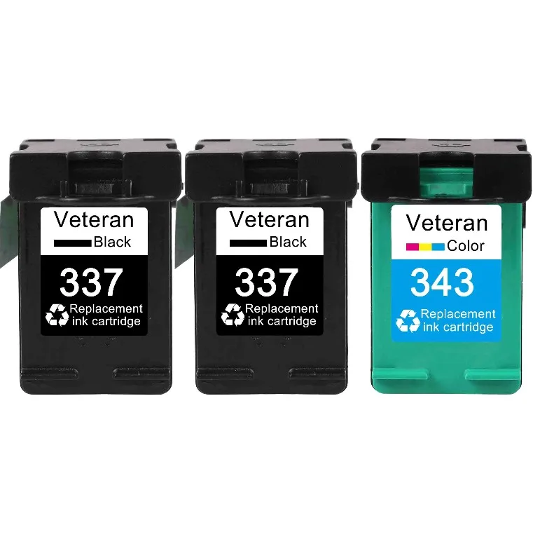 Ветеран сменный картридж для принтера для hp 337 343 hp337 для hp Photosmart 2575 8050 C4180 D5160 с чернилами hp Deskjet 6940 D4160 C4150 принтер - Цвет: 2x 337 and 343