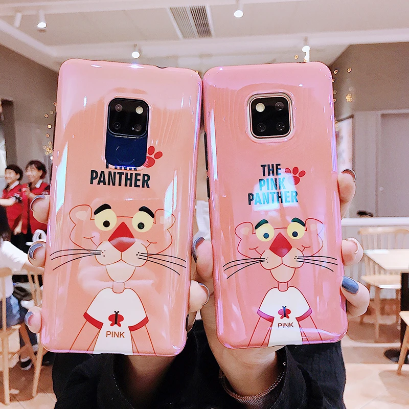 YHBBCASES Blu-Ray чехол для телефона Huawei P30 P20 Pro Чехлы Мультяшные розовые милые Пантеры