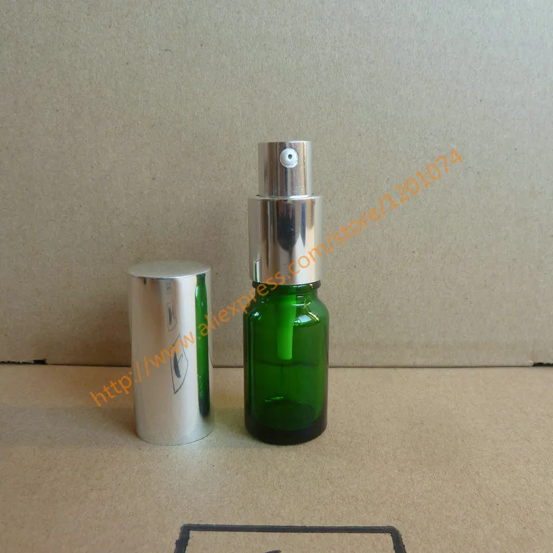 Прозрачная/синяя/зеленая/коричневая стеклянная бутылка 10 мл с алюминиевым